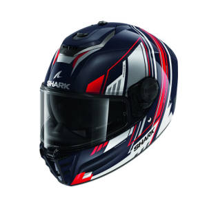 CASCO SHARK SPARTAN RS BYHRON AZUL Y ROJO CROMADO