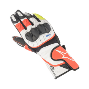 GUANTES ALPINESTARS SP-2 V3 BLANCO, ROJO FLUO Y NEGRO
