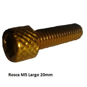 TORNILLO ALUMINIO TUNING M5x20 CABEZA CILINDRICA 6 unidades ORO